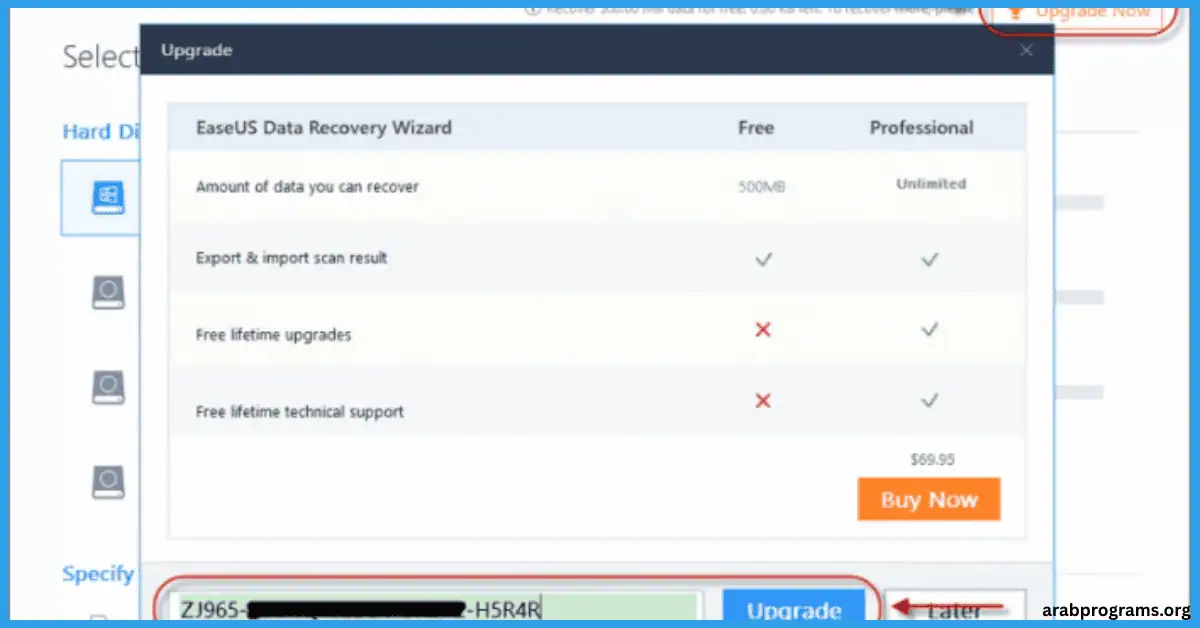 سيريال تفعيل برنامج easeus data recovery wizard
